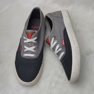 LEVI'S Gray Canvas Color Block Comfort Casual Lace Up Skate Low Fashion Sneakers